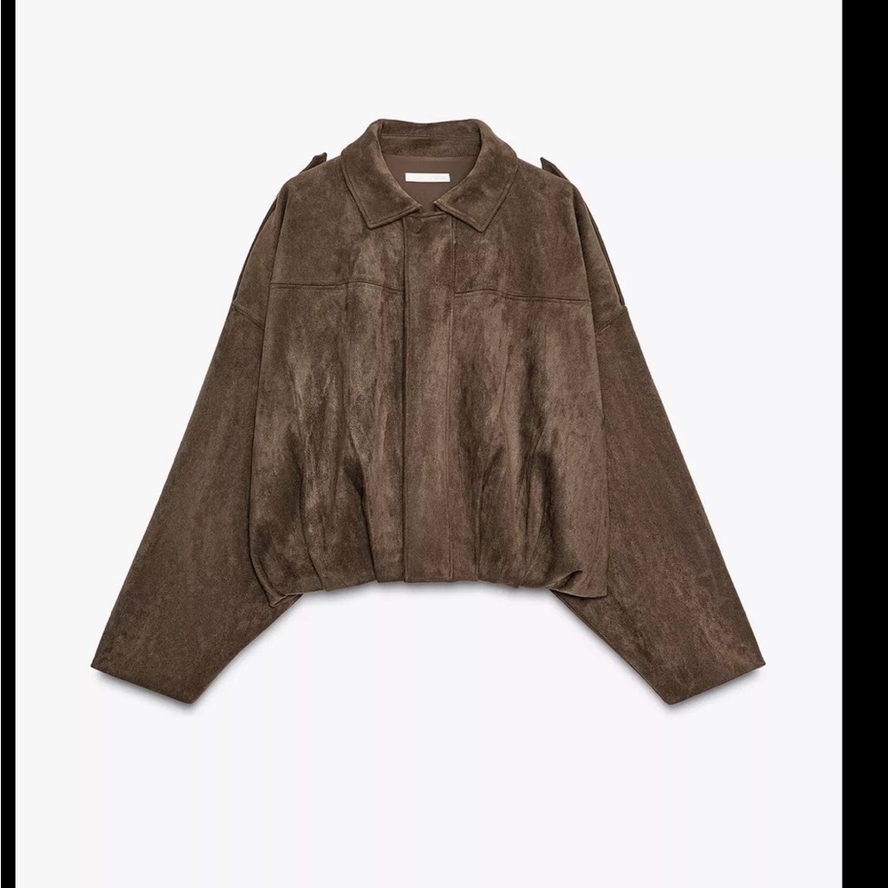 Zara Suede Brown Bomber Jacket SOLD OUT!